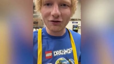 Ed Sheeran surprises fans on his ‘work shift’ in Lego store ahead of new album release