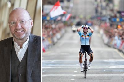 Patrick Harvie attends protest over cycling championships' trans women policy