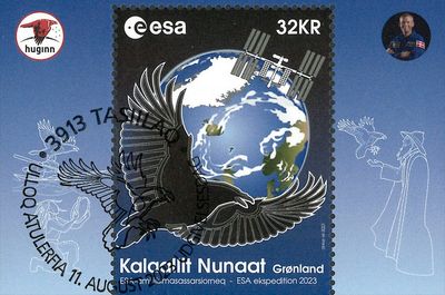 Greenland and Faroe Islands issue stamp for Danish astronaut's ISS mission