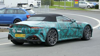 Refreshed Aston Martin Vantage Roadster Spied With Rusty Exhaust Pipes