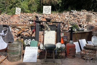 Remains of Crooked House pub fenced off as arson inquiry continues