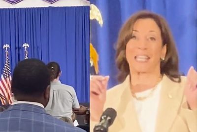 Kamala Harris snaps at climate heckler during Massachusetts speech: ‘I’m speaking’