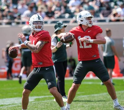 WATCH: Michigan State football QBs compliment one another