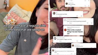 Woman sparks horror after revealing she and husband sleep on different sides of bed each night