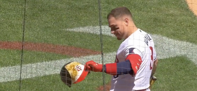 Christian Vazquez was stunned after his batting helmet narrowly saved him from a line drive to the face