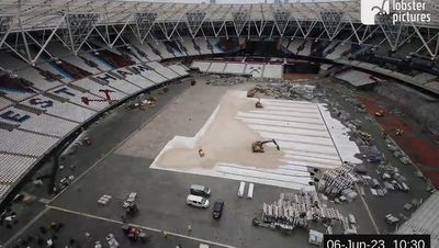 Timelapse video shows transformation of London stadium from West Ham ground to multi-use venue this summer