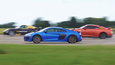 See Tuned Nissan GT-R With 1,000 HP Drag Race 900-HP 911 Turbo S, 950-HP R8