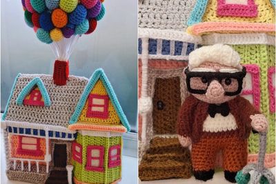 Disney fan creates miniature crocheted version of infamous balloon house in Up