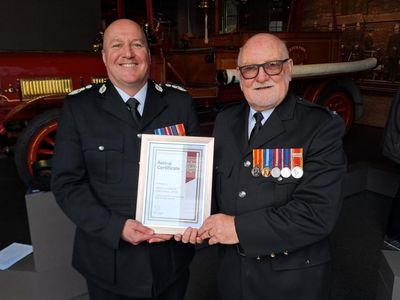 Scotland's longest-serving firefighter retires after 55-year career