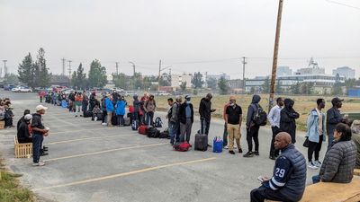 Canada wildfire evacuees turned away from flights as pictures show mass exodus from major city