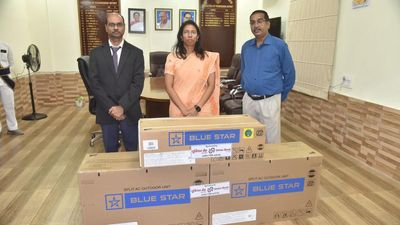 Union Bank of India presents ACs to govt. hospitals in Vizianagaram