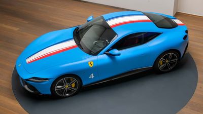 Tailor Made Ferrari Roma Gets Red, White, And Blue French Flag Motif