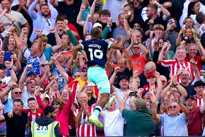 Bryan Mbeumo at the double as Brentford ease to victory over 10-man Fulham