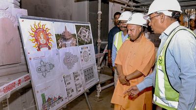 Adityanath inspects progress of Ram Temple construction in Ayodhya