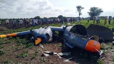 DRDO’s unmanned testing aircraft crashes in Hiriyur taluk; locals worried about their safety