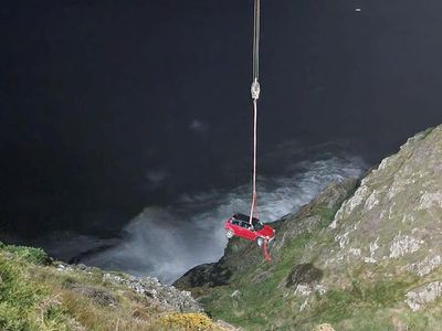Miracle escape for driver after car plunges off steep cliff on Isle of Man