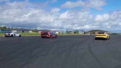 See Audi S1 Hoonitron Smoke Tires In Drag Race With R8, RS E-Tron GT