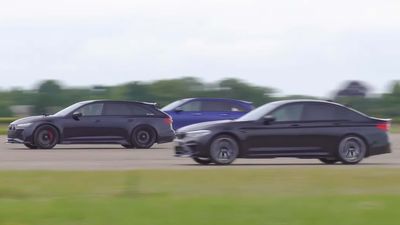 Watch Tuned BMW M5 Drag Race Audi RS6, AMG E63 In Sedan Vs. Wagon Showdown