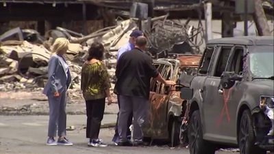 Hawaii wildfires: Joe Biden visits devastated island of Maui following days of criticism