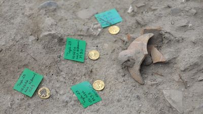 Rare gold coins and cremated infants were possible sacrificial gifts to the ancient gods of Carthage