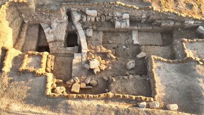 Blood-red walls of Roman amphitheater unearthed near 'Armageddon' in Israel