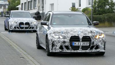 BMW M3 Facelift Spied With Camouflaged Front End In Sedan And Wagon Forms