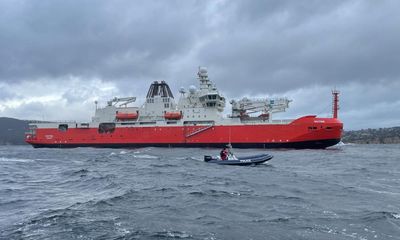 Australia’s $528m Antarctic icebreaker too big to fit under Tasman bridge to refuel