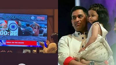 WATCH: MS Dhoni's daughter Ziva celebrates successful landing of Chandrayaan-3