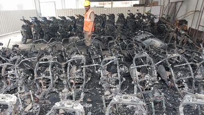 Over 300 two-wheelers gutted in fire mishap in private showroom at Vijayawada