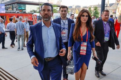 Don Jr and Kimberly Guilfoyle try – and fail – to get into media spin room after Republican debate