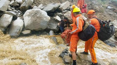 Over 50 stranded people rescued in Himachal; bridge connecting Baddi-Pinjaur washed away