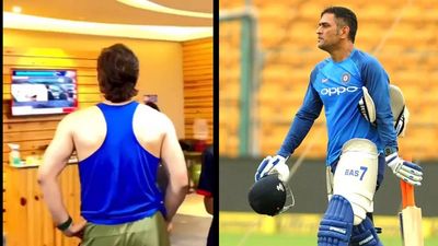 WATCH: MS Dhoni celebrates the successful landing of Chandrayaan-3