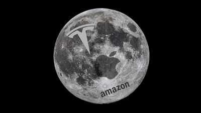 Wait, there's a logo on the moon?