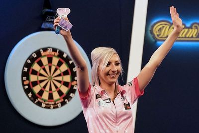 Fallon Sherrock continues making history celebrating televised nine-dart finish