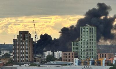 About 100 firefighters tackle huge blaze at east London business centre