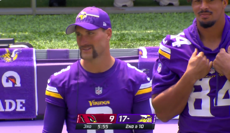 Kirk Cousins rocked a new handlebar mustache on…