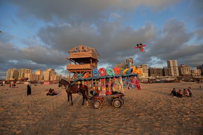 Palestinians flock to Gaza’s beaches to bid summer holidays farewell