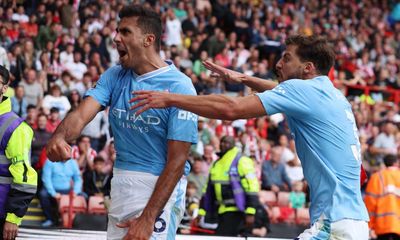 Rodri stunner sinks Sheffield United after late scare for Manchester City