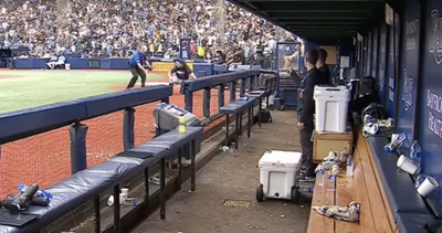 The Yankees’ Tommy Kahnle tripped on the dugout steps as benches cleared and MLB fans had jokes