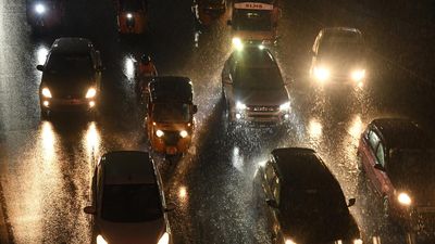 Brief spell of rain in Hyderabad