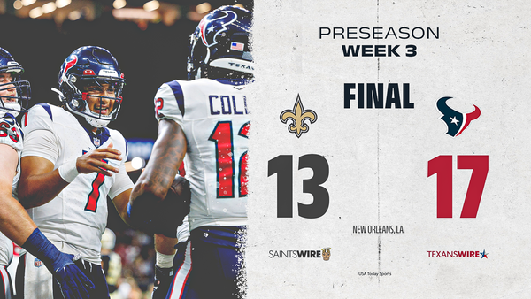 Peak performers from New Orleans Saints' preseason finale vs. Texans