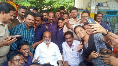 Actor Rajinikanth springs a surprise visit to BMTC bus depot in Bengaluru