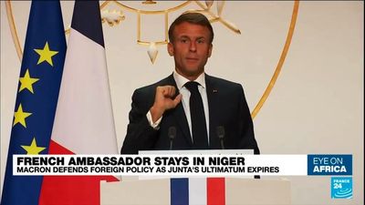 Macron defends French foreign policy as Niger junta's ultimatum expires