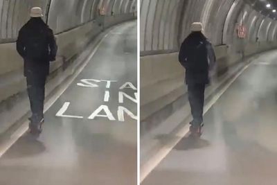 Drivers held up as e-scooter rider uses the Clyde Tunnel road