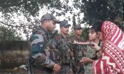 J&K: Schoolgirls demonstrate sibling love for security forces on Raksha Bandhan