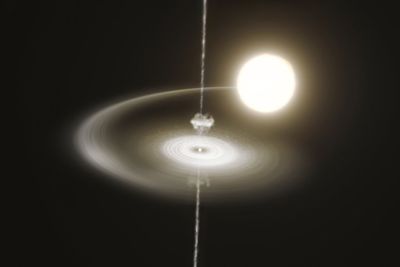 Dead star burps cosmic cannonballs