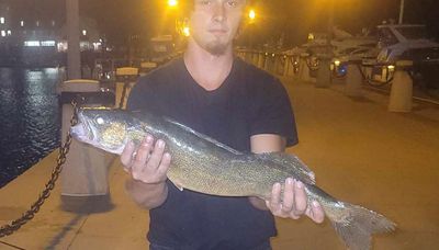 Targeting walleye in downtown Chicago at night