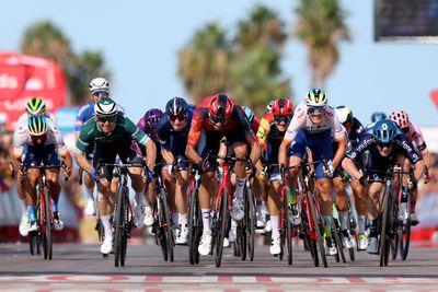 Kaden Groves holds off Filippo Ganna to win stage five of the Vuelta a España