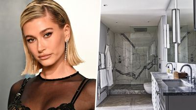 Hailey Bieber's 'loud luxury' shower is a masterclass in making your bathroom appear larger