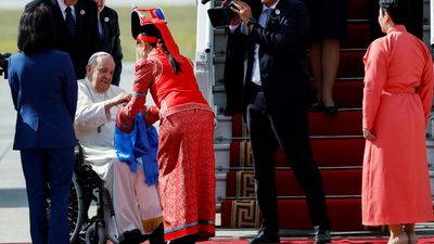 Pope visits Mongolia for first time amid strained relations with China, Russia